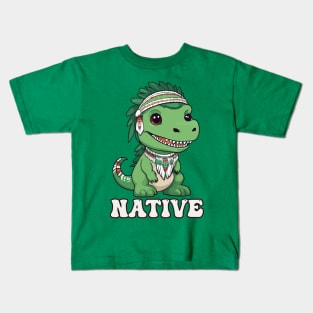 Native American Indigenous Trex Kids T-Shirt